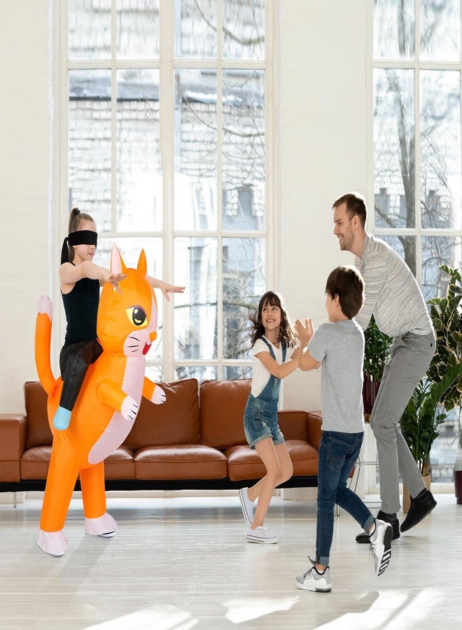 M MH زون زي قطة قابل للنفخ للأطفال من إم إم إتش زون - زي قطة مضحك قابل للنفخ للركوب عليه لحفلة الهالوين - Image 2
